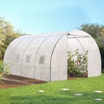 Serre tunnel de jardin 12M² blanche gamme maraîchère ZEBRA 4x3M