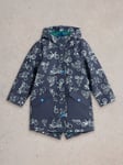 White Stuff Kids' Bike Raincoat, Navy/Multi