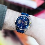 NEW TOMMY HILFIGER MENS WATCH BLUE DIAL & RUBBER STRAP TH1791476 GENUINE UK