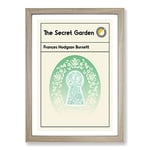 Big Box Art Book Cover The Secret Garden Frances Hodgson Burnett Framed Wall Art Picture Print Ready to Hang, Oak A2 (62 x 45 cm)