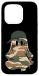 Coque pour iPhone 15 Pro Costume militaire effrayant de fantôme camouflage pour Halloween