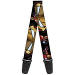 Buckle-Down GS-WIM008 Sangle de guitare Marvel Avengers Iron Man Multicolore 5,1 cm de large 73,6 à 137,2 cm de long