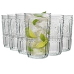 Bormioli Rocco 6x Romantic Highball Glasses Boho Water Tumblers 475ml Clear