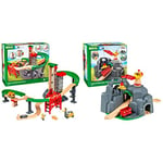 BRIO World Railway Lift & Load Warehouse Set for Kids Age 3 Years Up & World Crane and Mountain Tunnel Train Set Accessories for Kids Age 3 Years Up - Compatible with all Railway Sets & Accessories
