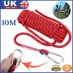 Heavy Duty Rock Climbing Rope Survival Cord 10M Outdoor Safety 12mm 2100kg UK