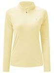 donhobo Women's Activewear Running Long Sleeve Tops,Women's Rash Guards Vest,UPF 50+ Sun Protection Swimsuit Quick Dry Outdoor T-Shirt Yellow XXL