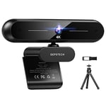 DEPSTECH Webcam 4K, DW40 Webcam avec Microphone Autofocus Caméra Web HD avec Sony Sensor, Cache Webcam et Trépied, Plug and Play USB 8MP Caméra Streaming Webcam pour PC Windows/Mac/Appel vidéo/Zoom