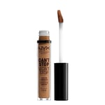 NYX Professional Makeup Anti-Cernes, Correcteur, Contouring, Tenue 24h, Can't Stop Won't Stop Contour Concealer, Waterproof, Fini Mat, Formule Vegan, Teinte : Warm Honey (15.9)