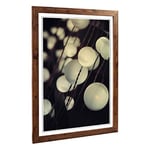 Big Box Art Framed Print of String Lantern Lights Design | Wall Art Picture | Home Decor for Kitchen, Living, Dining Room, Lounge, Bedroom, Hallway, Office, Walnut, A2 / 24.5x18 Inch / 62x45cm