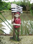 97106  FIGURINE GM  TROLL ET DRAPEAU BRETON BRETAGNE  PIXIE ELFE PIXIES BZH 40CM