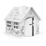 Maison de Jeu XXL de FOLDZILLA 1,2 x 1,15 x 1,13 m Maison en Carton - Maison de Jeu - Cabane de Jardin à colorier