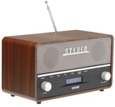 Vintage Style DAB+ & FM Radio With Bluetooth, AUX In & Dual Alarm Clock, 2 x 5W