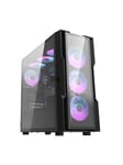 Darkflash DK431 Glass computer case (black) + 4 RGB fans - Kabinett - Miditower - Svart