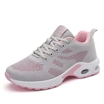 ZPAWDH Femmes Chaussures de Running Basket Légères Outdoor Running Gym Fitness Sneakers Gris Rose 40EU