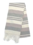 Contemporary Carella Throw, 100% Cotton, grey stripe, sofa bed chair over knees