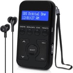 MangoKit MP1 Pocket DAB/DAB+and FM Digital Radio,Portable Personal Mini Black 