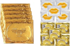 NATUREGURU 24K Gold Bio Collagen Crystal Face Mask + Eye Mask + Lip Mask, anti A