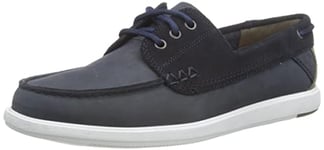 Clarks Men's Bratton Boat Shoe, Navy Nubuck, 8 UK