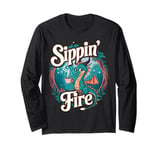 Sippin’ Fire Cute Dragon Tea Lover Long Sleeve T-Shirt