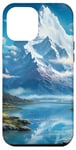 Coque pour iPhone 12 Pro Max Majestic Snow-Capped Mountain Reflection Scenic Art