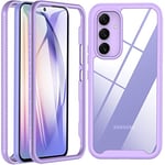 Hensinple pour Coque Samsung A54, Coque Samsung Galaxy A54 avec Protection D'écran Antichoc Militaire 360 Degrés Résistante intégrale Complète Protection Bumper Etui Housse pour Samsung A54-Violet