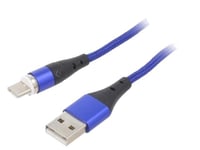 Cable USB 2.0 USB A prise male USB C prise male 2m - Bleu