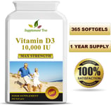 Vitamin D3 10000iu 365 Soft Gel capsules High Strength Vitamin D 10,000iu Vit d