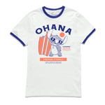 Lilo & Stitch Ohana Ringer T-Shirt - White Navy - XXL - White Navy