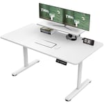 TRIUMPHKEY Bureau Assis Debout 140cm Bureau Hauteur Réglable Electrique,Blanc Bureau Ordinateur,Standing Desk,Table Assis Debout Idéal pour l'apprentissage au Bureau et Les Jeux