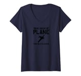 Womens Fly Elevated With This Remote Control Device Plane Pilot V-Neck T-Shirt