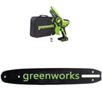 Greenworks 24V Mini Chainsaw 4 Inch (10cm) Cordless Battery Powered Chainsaw Without Battery & Charger + Chain bar 4-Inch (10cm)