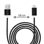 Câble Type C Pour Htc Desire 20 Pro Câble Usb Tressé Nylon 1,3 Mètre Câble Charge/Synchro Rapide-Transfert De Données Type C - Noir