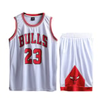 Foairs Justaucorps De Basket-Ball D'éTé, Jeunes Hommes Michael Jordan ＃ 23 Chicago Bulls Retro Basketball Shorts, Shorts Basketball Suit-Mesh Gilet Chemise + Short D'éTé Taille: L-5XL