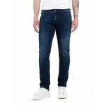 Replay Men's M914 Anbass Power Stretch Jeans, 0073 Dark Blue, 32W / 30L