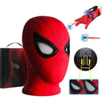 Mascara Spiderman Headgear Cosplay Moving Eyes Electronic Mask Spider Man 1:1  Chin Control Elastic Toys For Adults Kids Gift