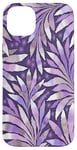 iPhone 14 Plus Fern Leaf Design Abstract Nature Pattern Lilac Purple Case