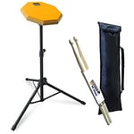 keepdrum DPOR8 Practice Pad d'exercice Orange 8" + trépied + baguettes