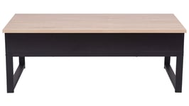 Table basse relevable LOGAN coloris noir/chêne