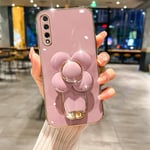 Violet-Huawei P20Lite-Coque de téléphone avec support rotatif à fleurs, étui de placage avancé pour Huawei