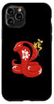 Coque pour iPhone 11 Pro Nouvel An chinois 2025 Année du serpent Cobra rouge