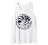 Disney Peter Pan Captain Hook Ship Stamp Tank Top