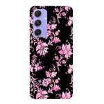 Coque galaxy A14 5G fleur rose et noire