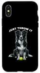 Coque pour iPhone X/XS Just Throw It Working Border Collie Herding Ball pour chien