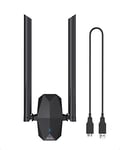 ioGiant AX1800 Mbps Clé USB WiFi 6 Puissante à Gain élevé, Antenne WiFi pour PC Longue Portée, Bi-Bande Adaptateur USB 3.0 WiFi, 5GHz/2.4GHz avec Antennes, Clé WiFi USB Compatible avec Windows 11/10