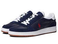 Polo Ralph Lauren Men's Court Leather-Suede Sneaker, Newport Navy, 6.5 UK