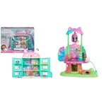 Gabby's Dollhouse, Purrfect Dollhouse with 2 Toy Figures, 8 Furniture Pieces, 3 Accessories & Transforming Garden Treehouse Playset with Lights, 2 Figures, 5 Accessories