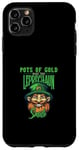 Coque pour iPhone 11 Pro Max St Patrick Pot de sourire au leprechaun doré