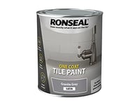 Ronseal One Coat Tile Paint Gran Gry Satin 750ml, Grey, RSLOCTPGS750