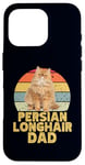 Coque pour iPhone 16 Pro Persian Long Hair Cat Dad Retro Vintage Style Cool Cats Lover