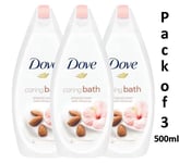 Dove Caring Bath Almond Cream and Hibiscus Moisturising Cream Bath Soak, 3x500ml